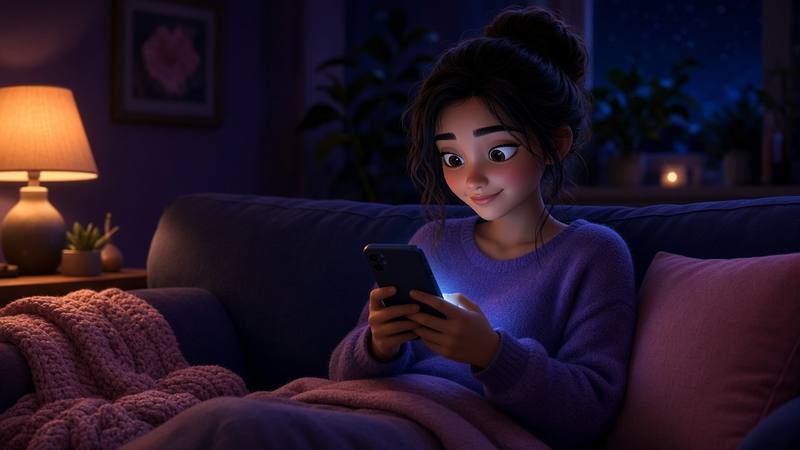 Person drafting a calm text to ask someone out on their phone