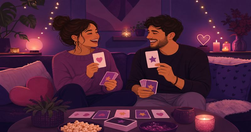 Couple playing truth-style question games as a truth or dare alternative