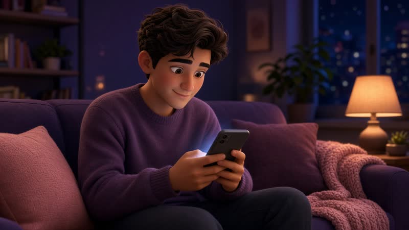 Person drafting a calm follow-up text after a first date